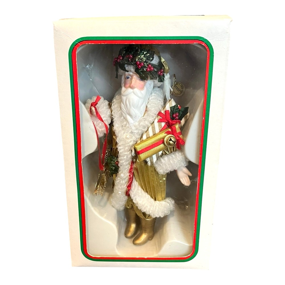 Vtg Santa Claus 1987 Kurt Adler Inc Santa's World Christmas Figure Ornament